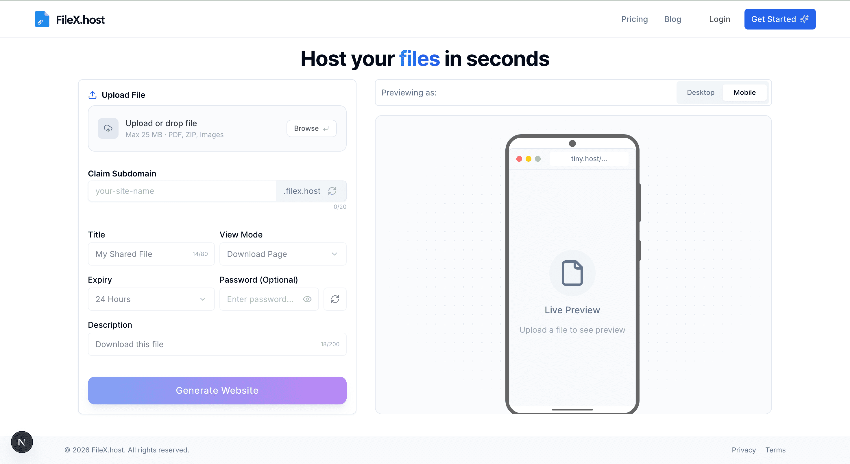 FilexHost screenshot 1